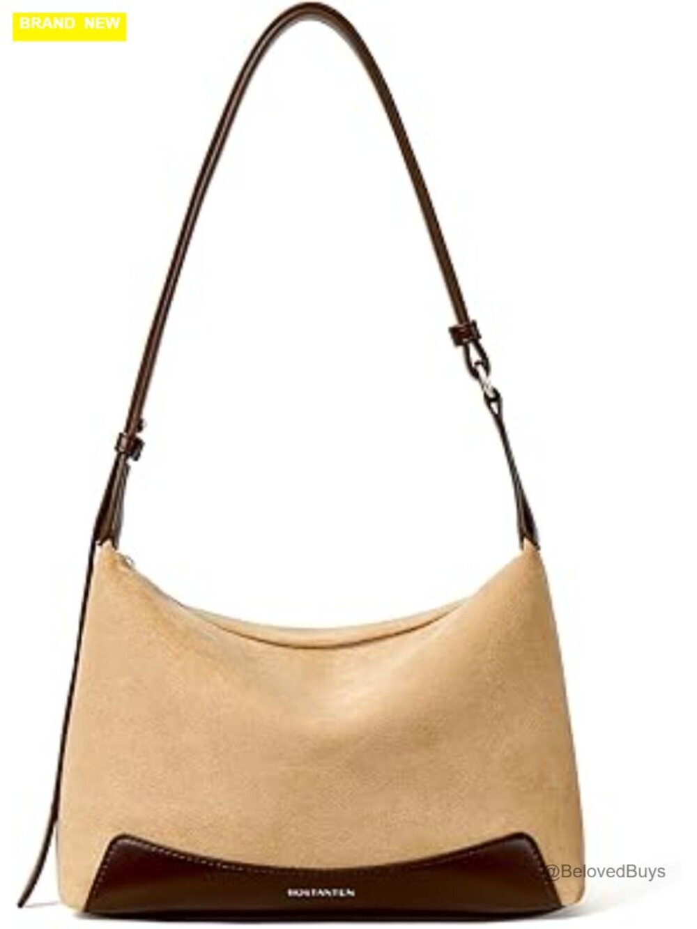 Small Hobo Crossbody Bag Soft Suede & Pebbled Vegan Leather 3-in-1 Carry